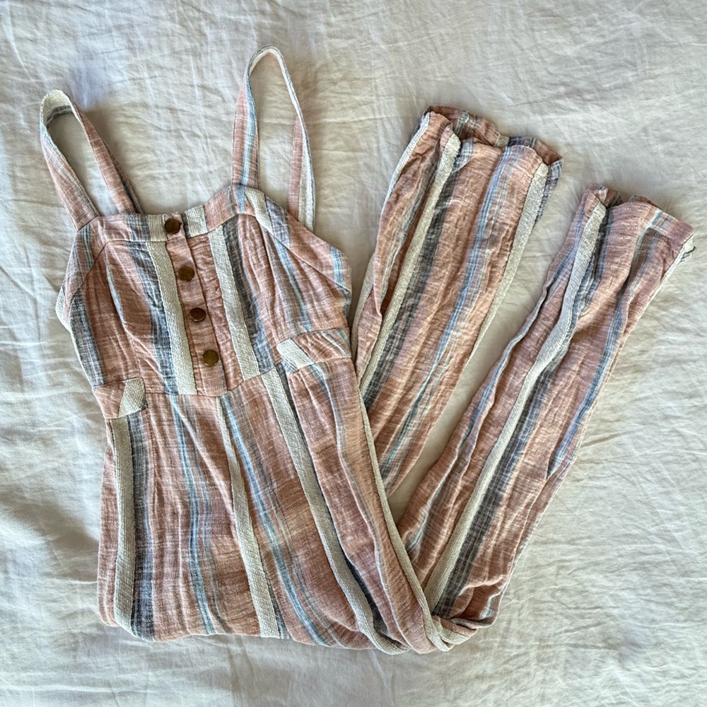 Orange County Striped Adjustable Jumpsuit